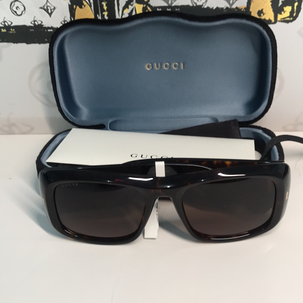 New Authentic Gucci Tortoiseshell Sunglasses GG1080s 002 - Picture 14 of 15